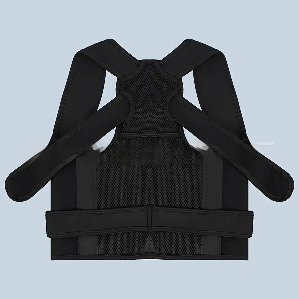 Back ring waist posture correction fixing band in spandex fabric black colour