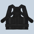 Back ring waist posture correction fixing band in spandex fabric black colour