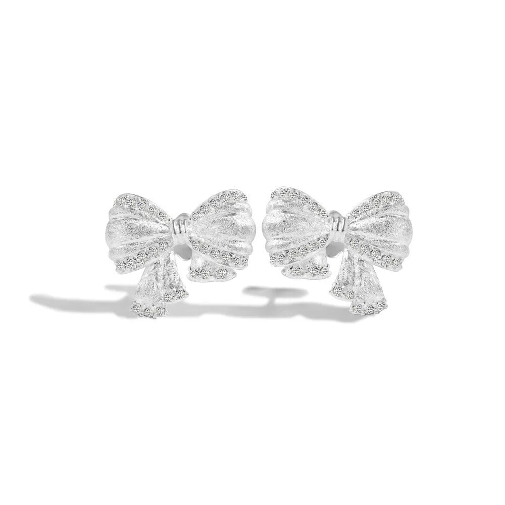 925 sterling silver butterfly stud earrings with electroplated finish and inlaid silver detail, couple style