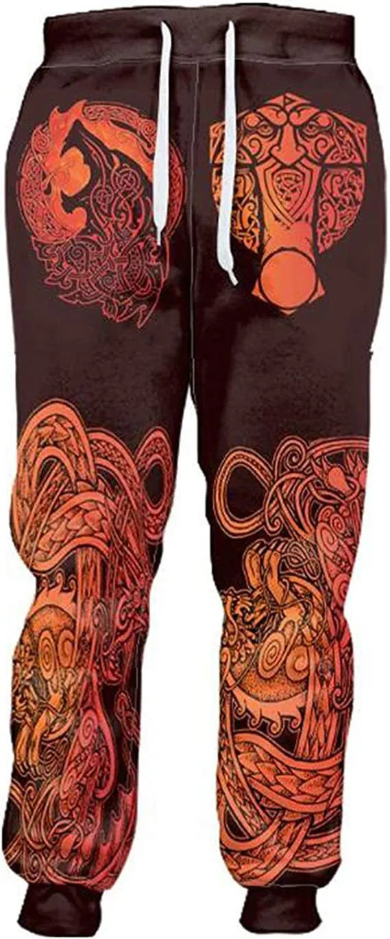Loose fit couple pants with 3D digital print in air layer polyester fabric, available in multiple colours and sizes S-6XL