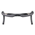 Matt black carbon fibre road bicycle handlebar shown from above, with bent drops.
