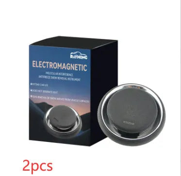 Black portable car deicing instrument for melting snow on vehicle windscreens.