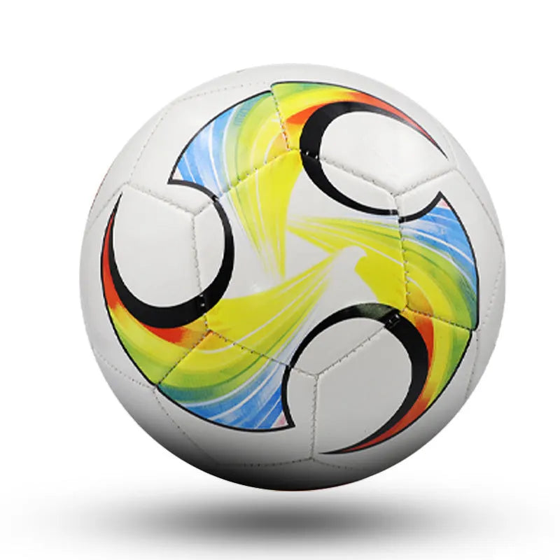 PVC football with machine seams in sizes 3, 4, and 5 for training and competition.