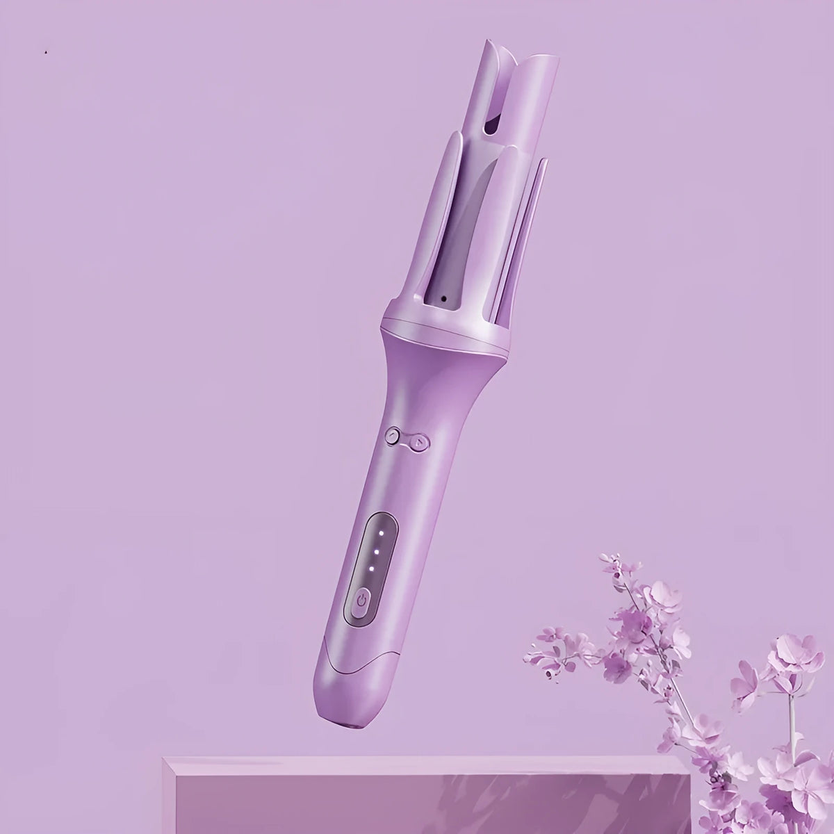 Blue automatic curling iron with 32mm tourmaline ceramic barrel and negative ions