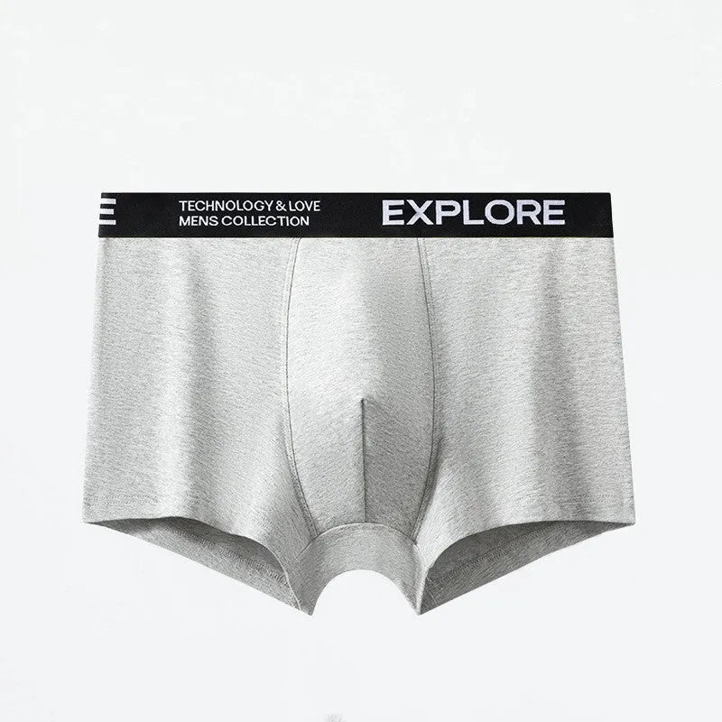 Men's cotton mid waist underwear in a selection of colours including pink and grey black.