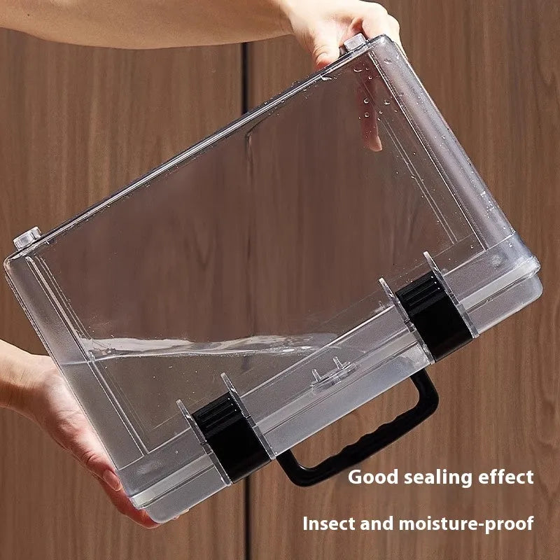 Transparent lockable ABS plastic storage box for fish maw cordyceps medicine sealed container 11L
