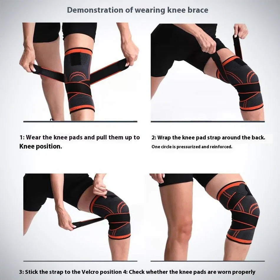 Single non-slip sports knee pad made of nylon cloth, shown in one of six available colours.