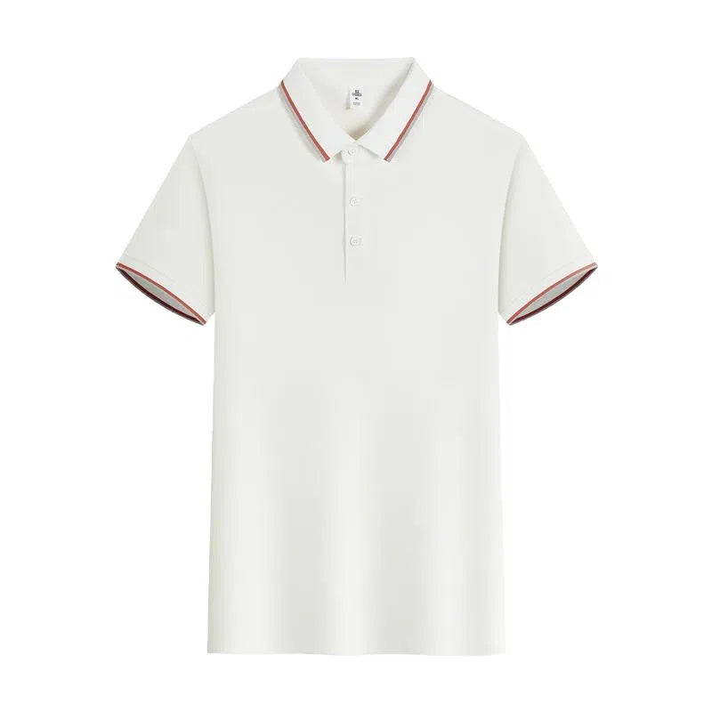 Summer ice silk lapel short sleeve polo shirt for men in ten colours including black and navy blue