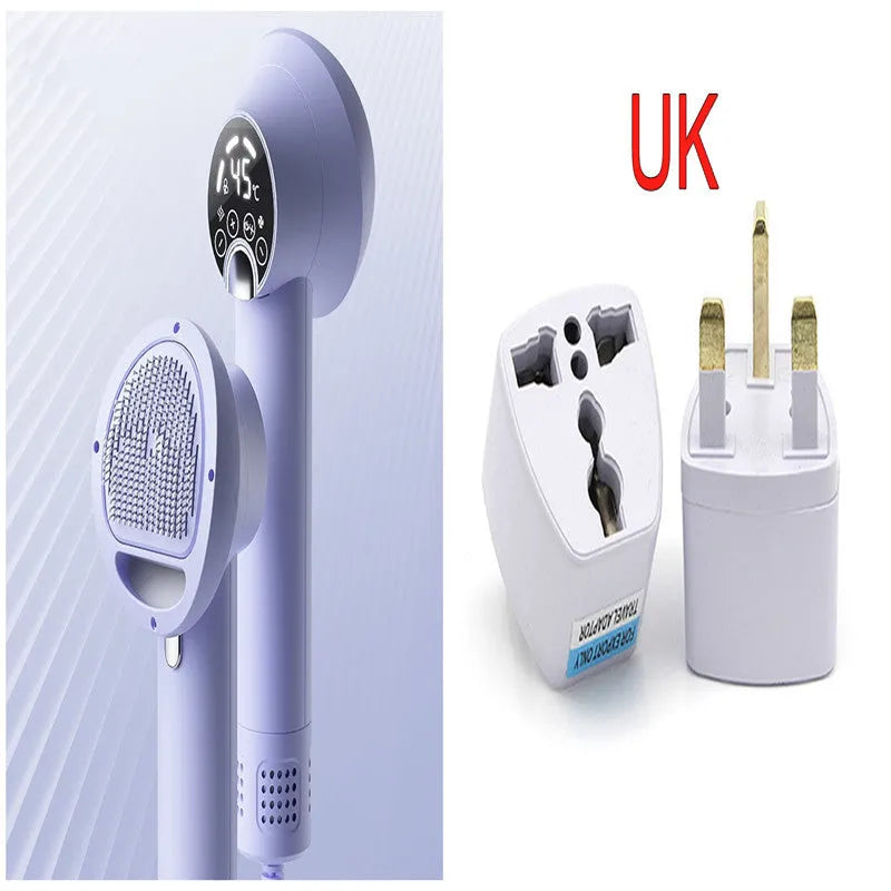 Smart pet hair dryer in white with blow and comb function for dog cat grooming