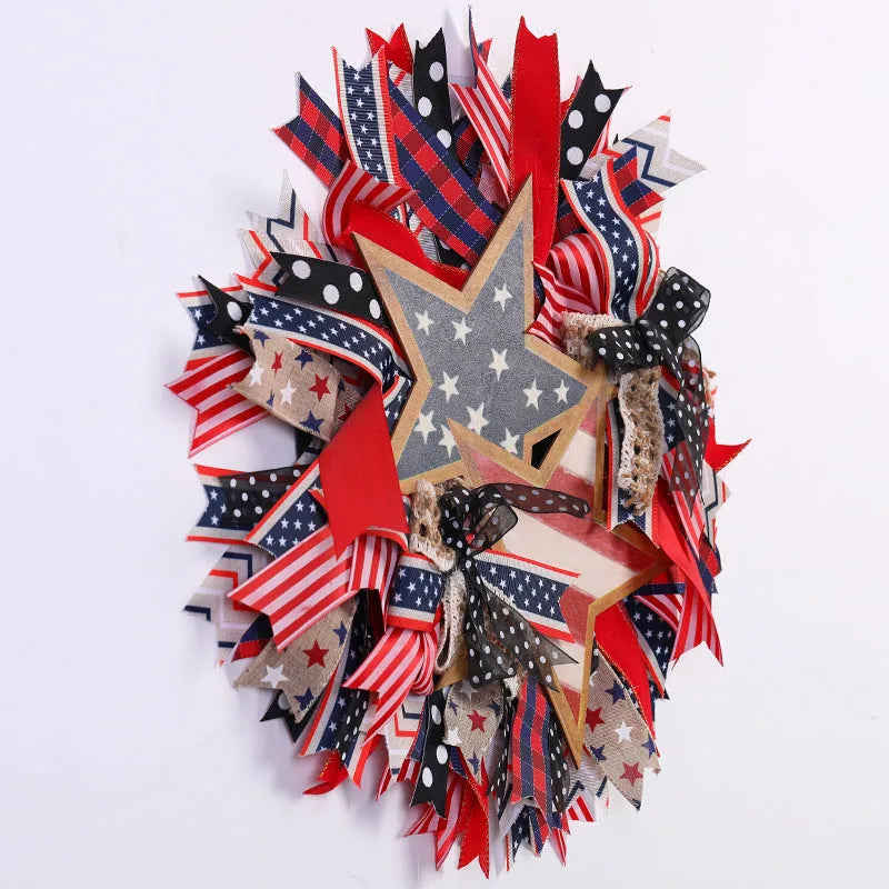 Holiday atmosphere decoration cloth vine ring wall hanging Independence Day Garland on a door