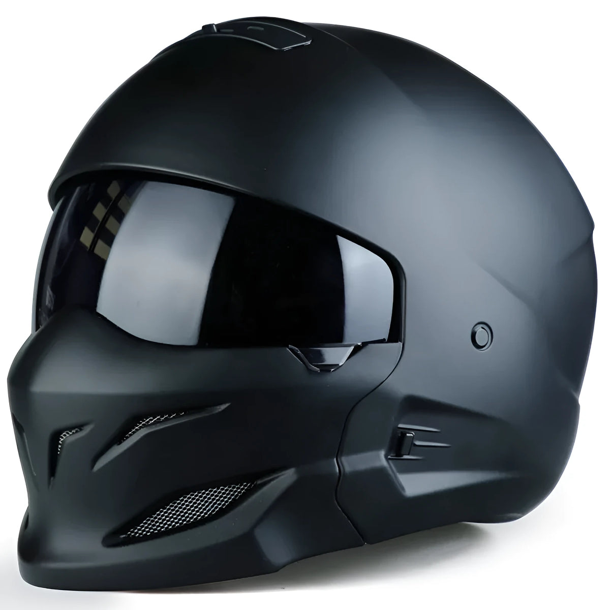 Black Scorpion vintage half helmet in matte black finish with ABS shell and removable lining