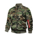 Thickened camouflage plus size men's coat with side pockets, regular fit, long sleeves, straight hem, no hood