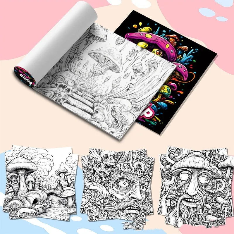 Acid tour colour painting book with 200mm paper pages for drawing and sketching