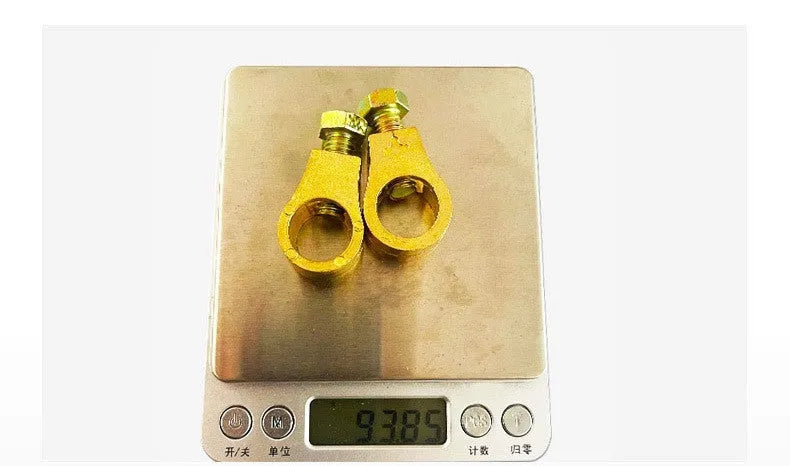 Pure copper automotive battery terminal clamp for 0 gauge wiring connections