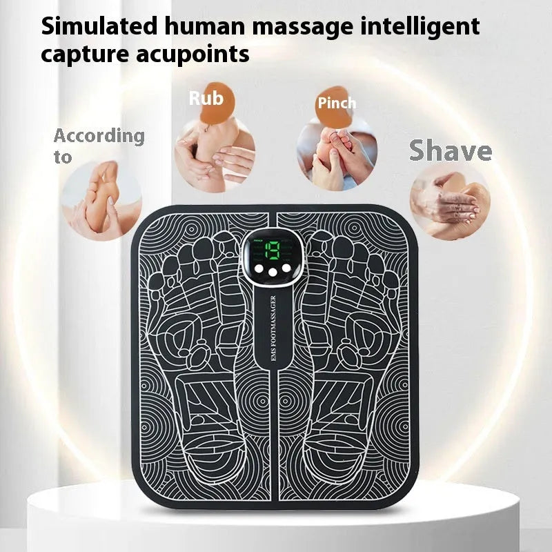 USB rechargeable foot reflexology massager mat with remote control and multiple colour options