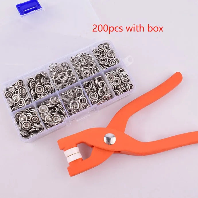 Stainless steel five-claw no-sew buttons measuring 9.5mm for children's clothing repair