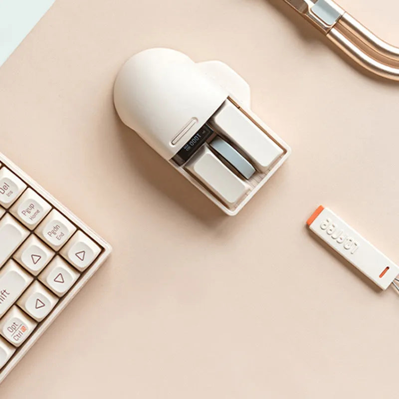 Xiaoqiao tofu colour wireless mouse with USB receiver and Type-C cable