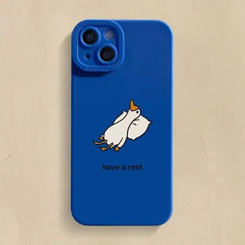 Cartoon duck design silicone phone case for Apple iPhone with TPU shockproof protection