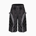 Korean style hooded sleeveless tank top and matching trousers set in washed fabric