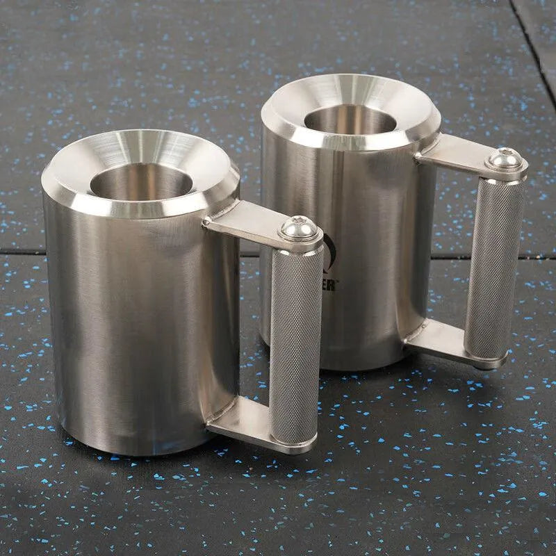 Silver stainless steel dumbbell cup weight plate weighing 8kg for home gym use