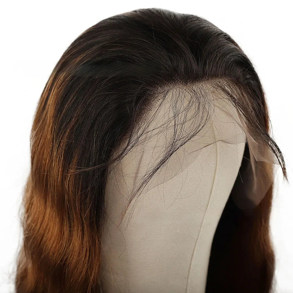 Real human hair lace front gradient wig in Ruili style showing natural hairline and length options