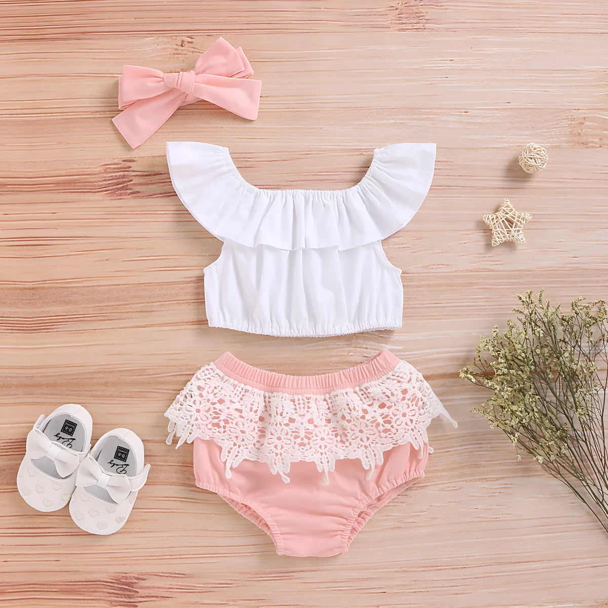 Solid white cotton children's summer suit with vest, shorts, and bow tie for boys, loose fit