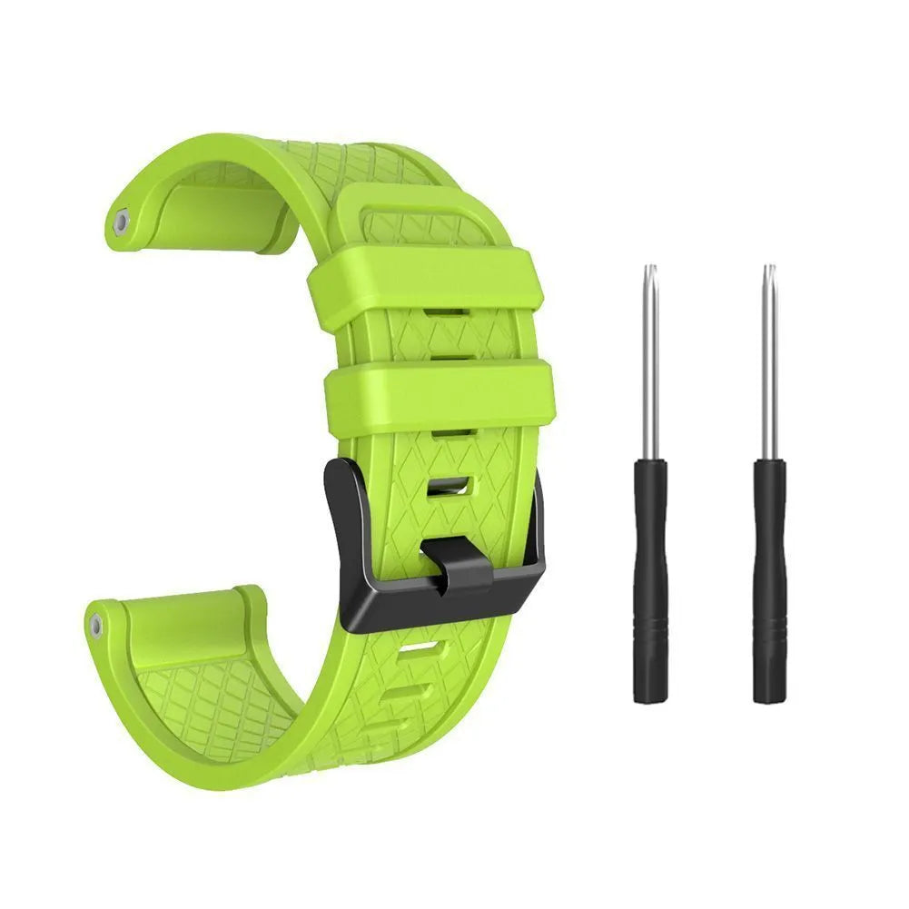 Jiaming 26mm silicone sports watch strap with stainless steel buckle in multiple colour options