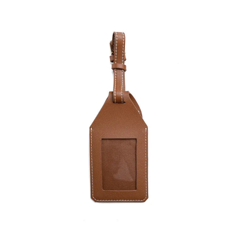 PU PVC luggage tag protective cover in black, brown and orange colour options