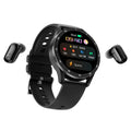 X7 smart watch with black TPU band and TWS Bluetooth earphones on a charging cable