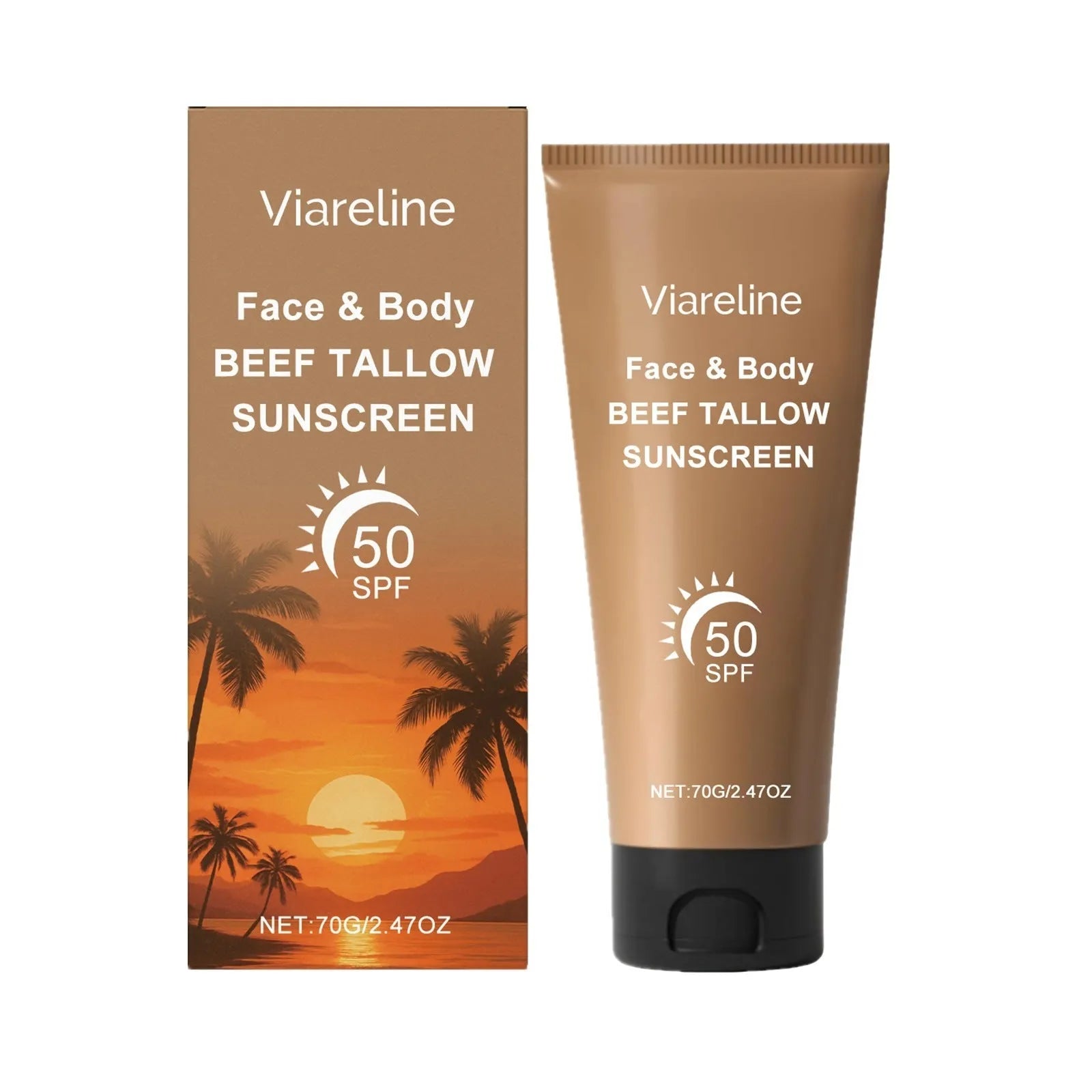 70g protective cream container with non-oily moisturising formula containing collagen and coffee extract