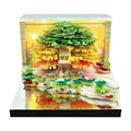 2026 paper carving calendar desktop ornament in green with 3D notebook paper brick shape and English calendar