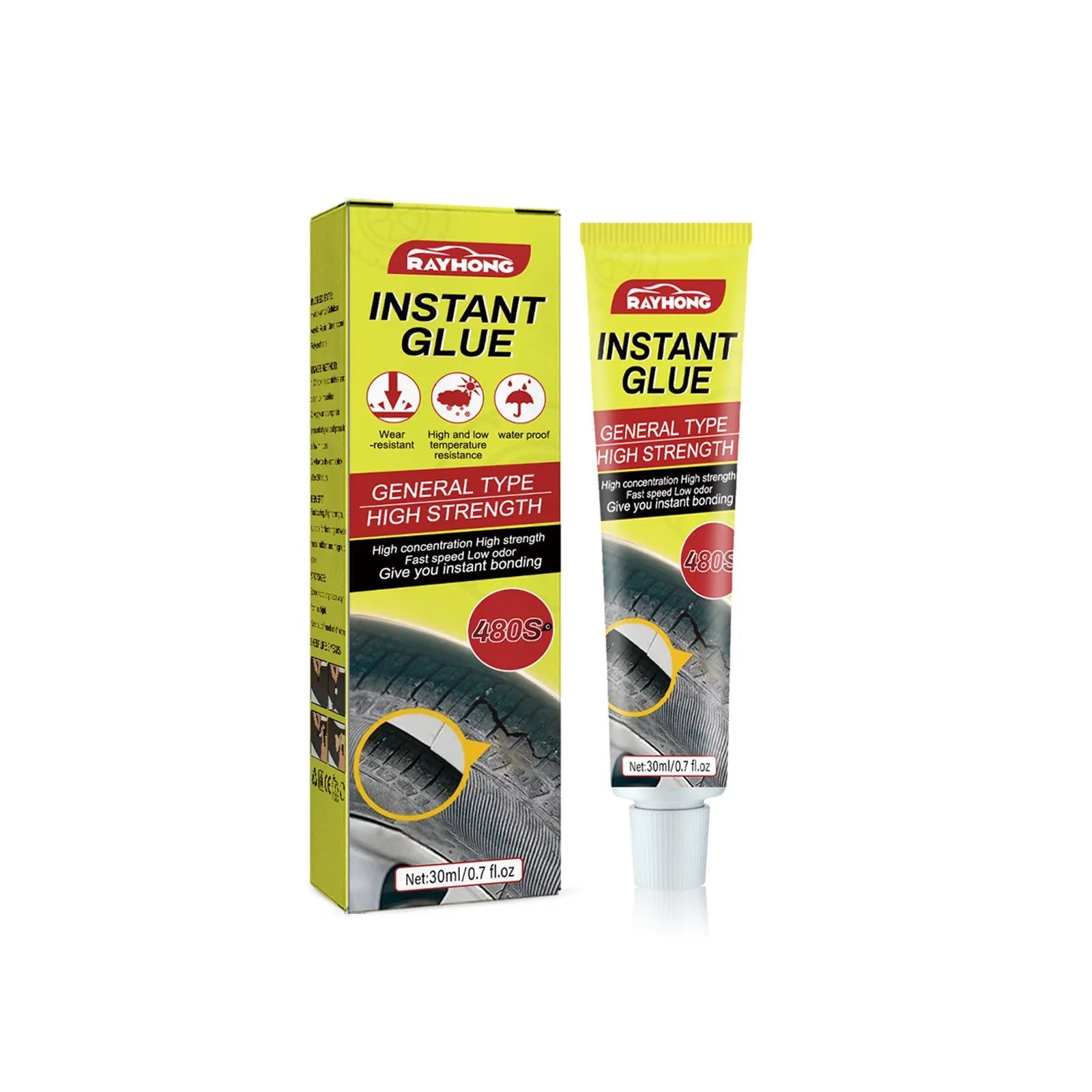30ml tube of tyre repair glue adhesive sealant for puncture and crack repairs.
