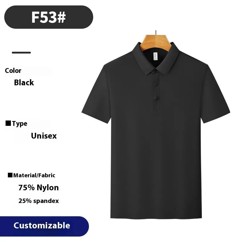 Man's brocade polo shirt in apple green with ammonia seamless short sleeves for summer sports