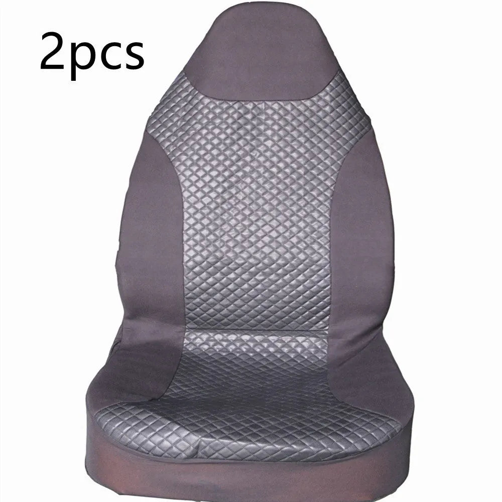 Black quilted universal car seat covers made from PU and polyester fabric with sponge composite