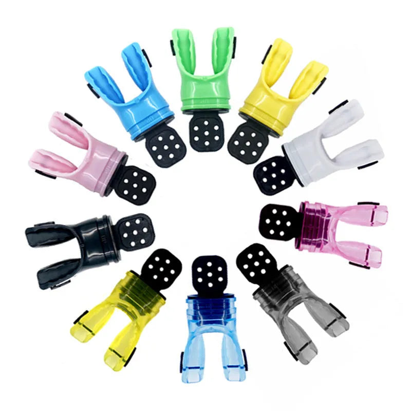 Plastic free diving mouthpiece made from edible silicone measuring 110mm length