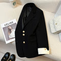 Women's Korean style loose fit polyester coat in milky white with pockets