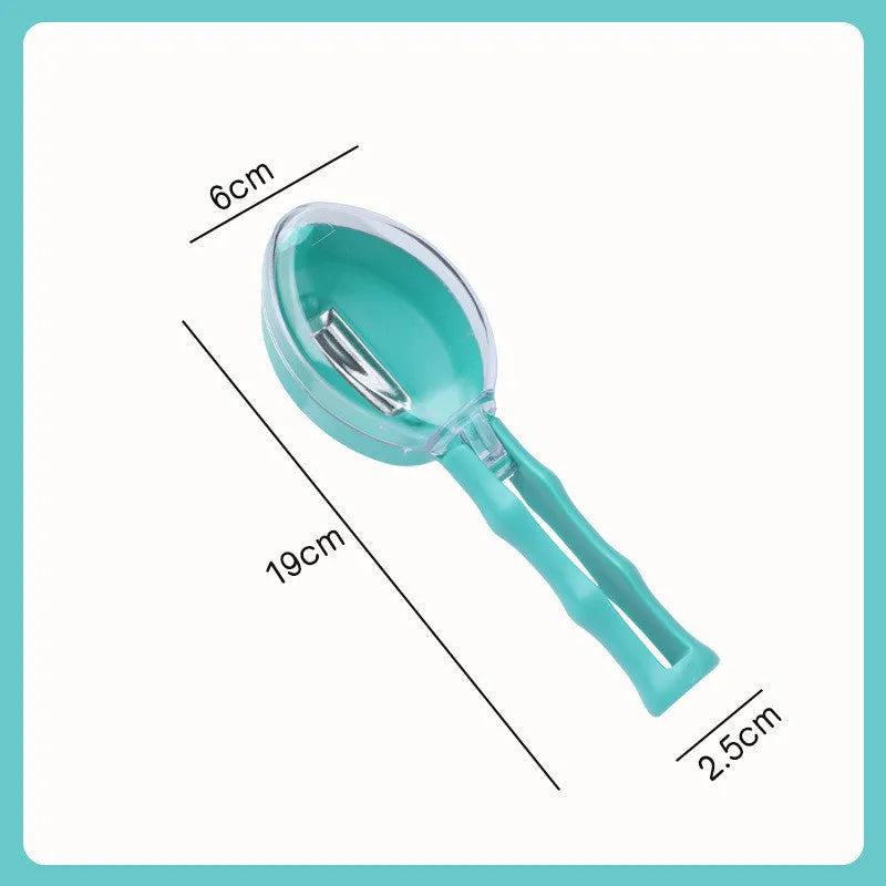 Yellow peeling knife with protective plastic storage lid for fruits and vegetables