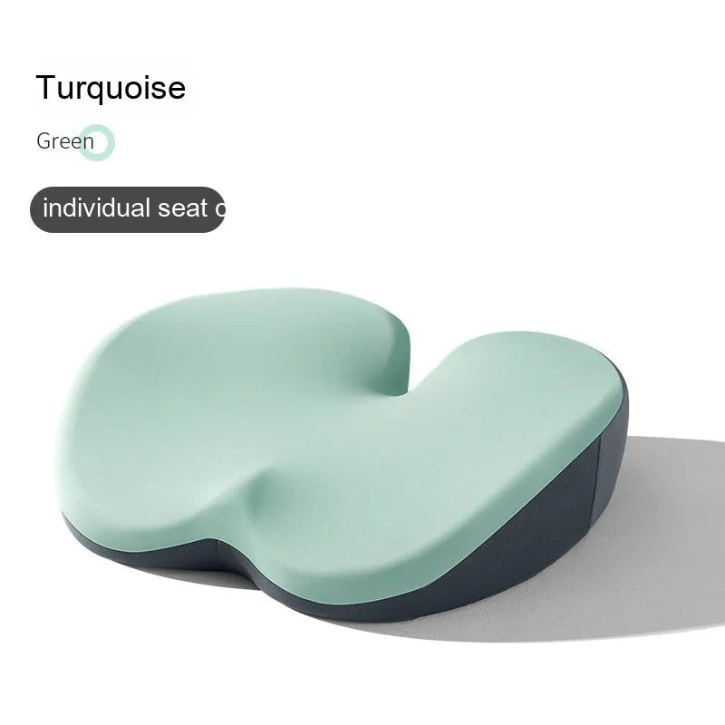 Car seat cushion and lumbar support pad set in a choice of five colours on a car seat.