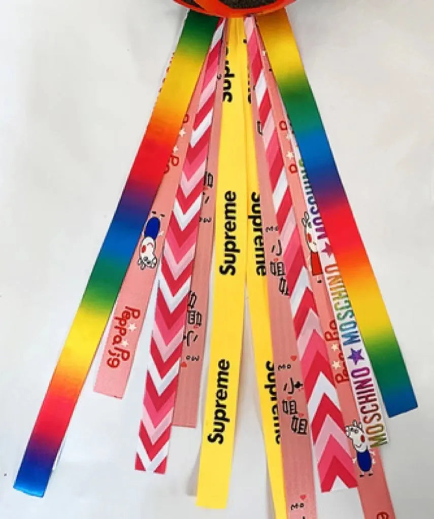 Children's helmet decorative streamers in multiple colours for skating and ski safety gear