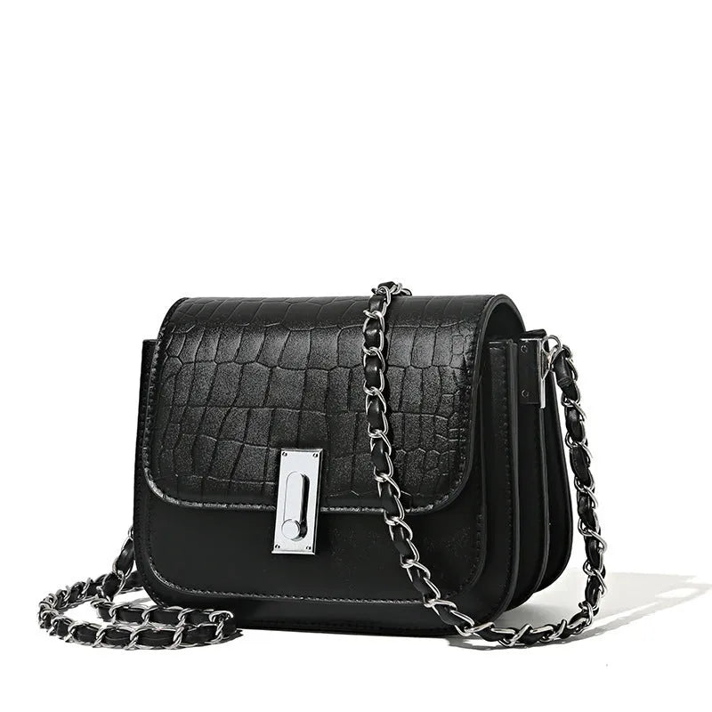 Soft PU women's crossbody shoulder bag with sandwich pockets and phone compartment in horizontal square shape