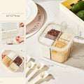 Rotating kitchen storage organiser with spice box compartments on countertop