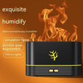 White square flame humidifier with LED fire simulation and USB power cable