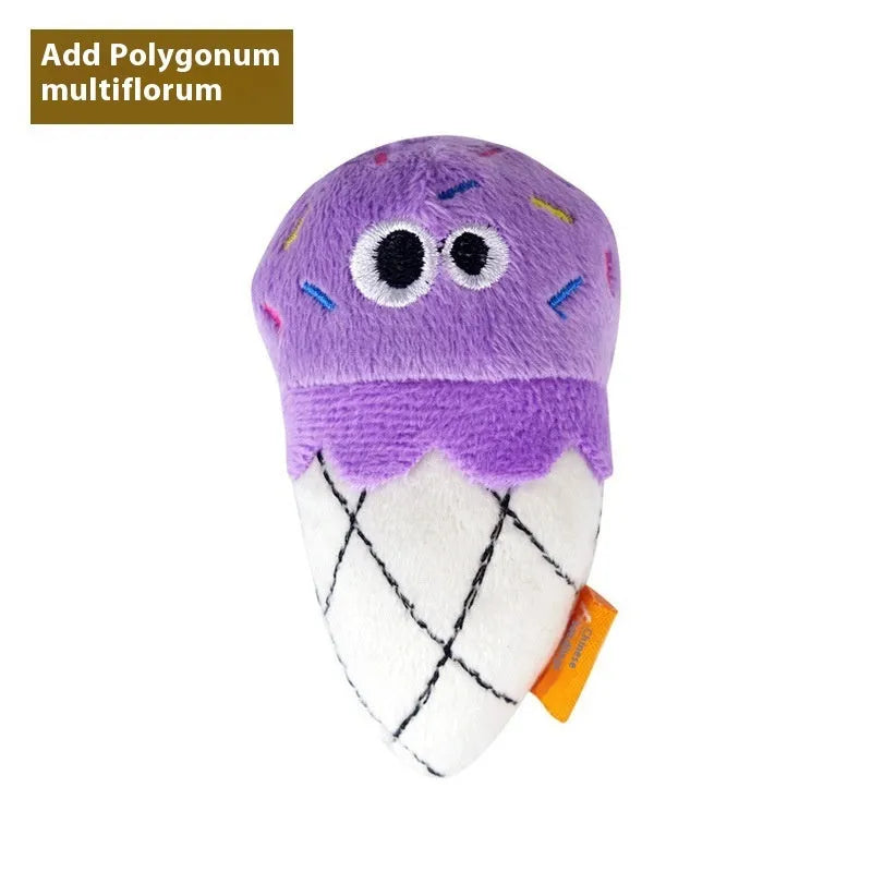 Polygonum multiflorum catnip plush chew toy in food shapes for cats