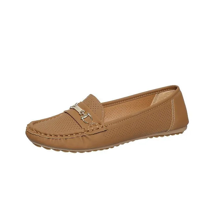 Women's flat casual shoes in artificial PU available in white, black and khaki colours