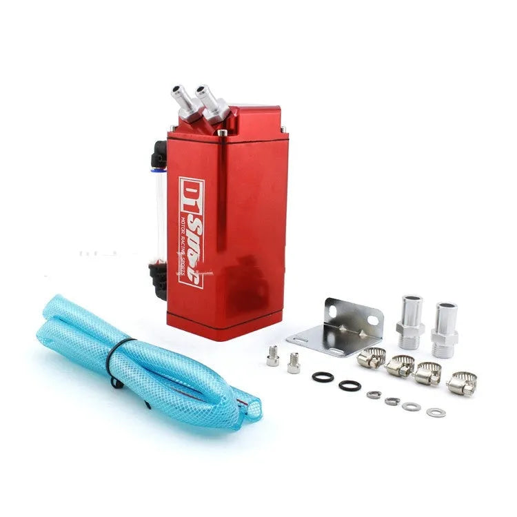 Car oil catch tank for engine modification in round and square models, available in four colours.