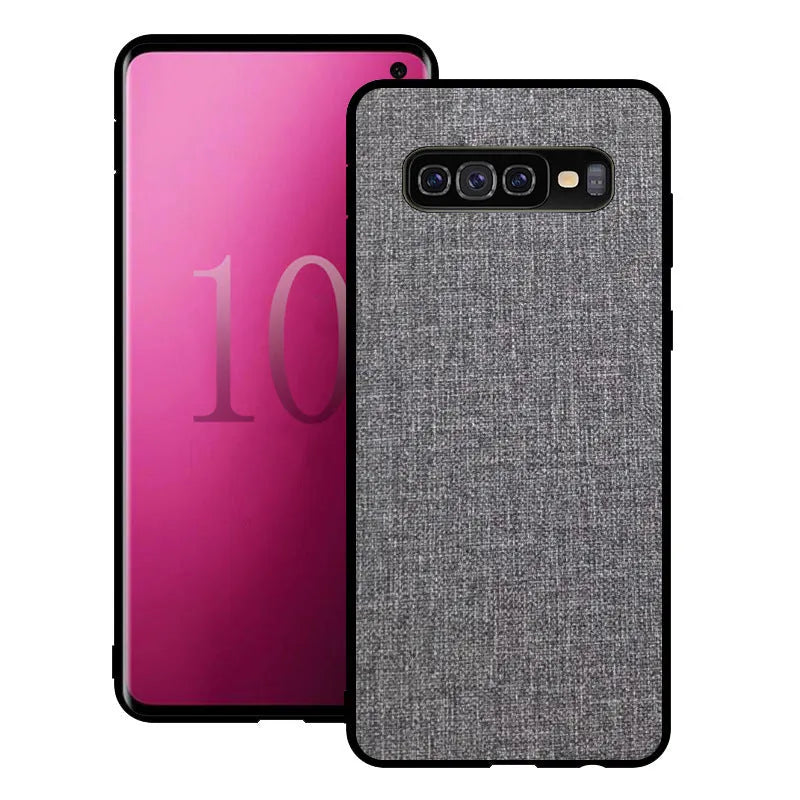 Canvas-style phone case for Samsung Galaxy S series in assorted colours