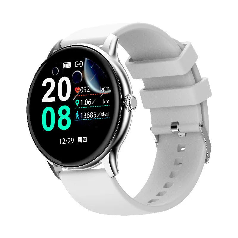 Blood pressure monitoring smart watch with 1.28-inch touchscreen in black, gold or silver