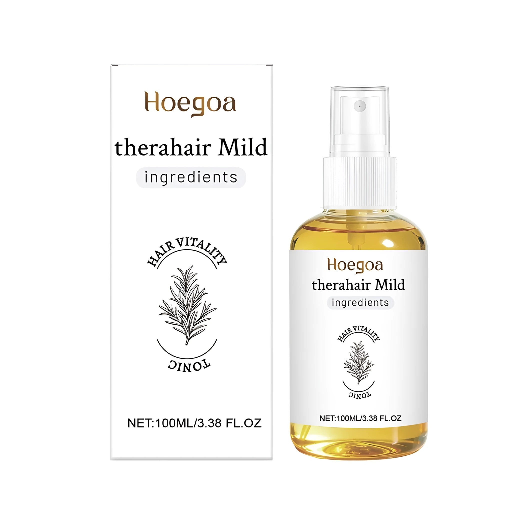 Hair Vitality Tonic 100ml bottle with spray nozzle, featuring rosemary and lavender extracts for scalp care