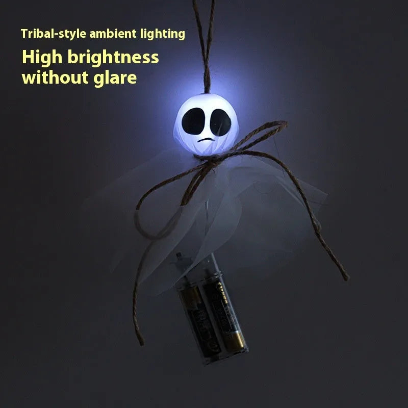 Halloween LED lighting chain with colourful ghost lights and battery box for venue decoration