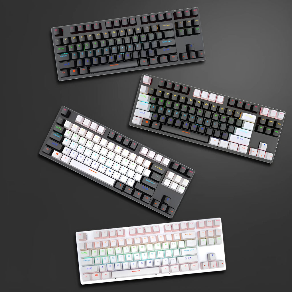 Crack K550 wired green axis mechanical keyboard 87 keys ABS USB cable packed in box